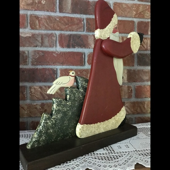 Rare Vintage Hand Carved Solid Wood Standing  Santa Decor - Picture 5 of 8
